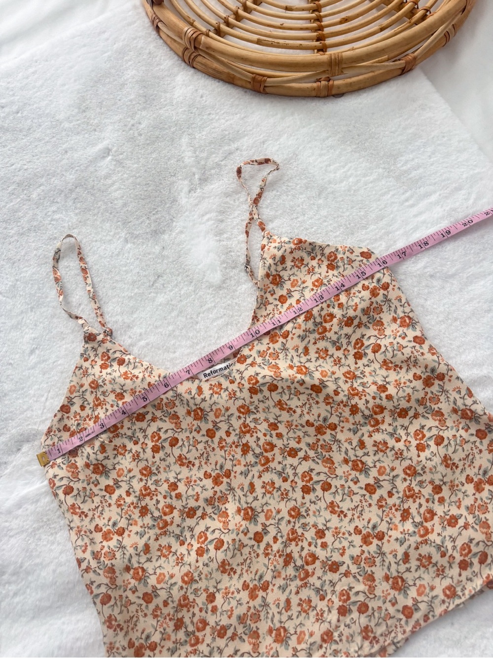 Reformation Rovino Fairy Floral Woven Cami Tank Top Women’s Spaghetti Strap - Picture 6 of 7